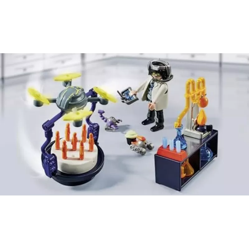 Playmobil 71450 My Life: Investigador con robots – Fiesta científica en el laboratorio con dron de transporte y robots – Divertido artículo de juego de rol imaginativo