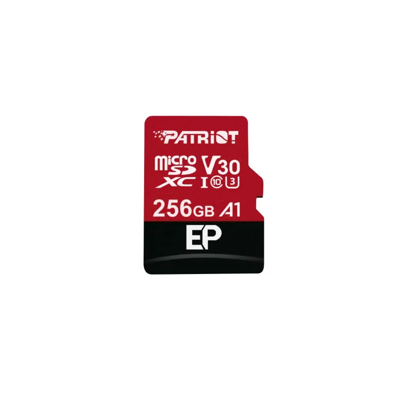 Tarjeta microSDXC PATRIOT PEF256GEP31MCX 256 GB Class 10 U3 V30 lectura 100 MB/s escritura 80 MB/s con adaptador SD