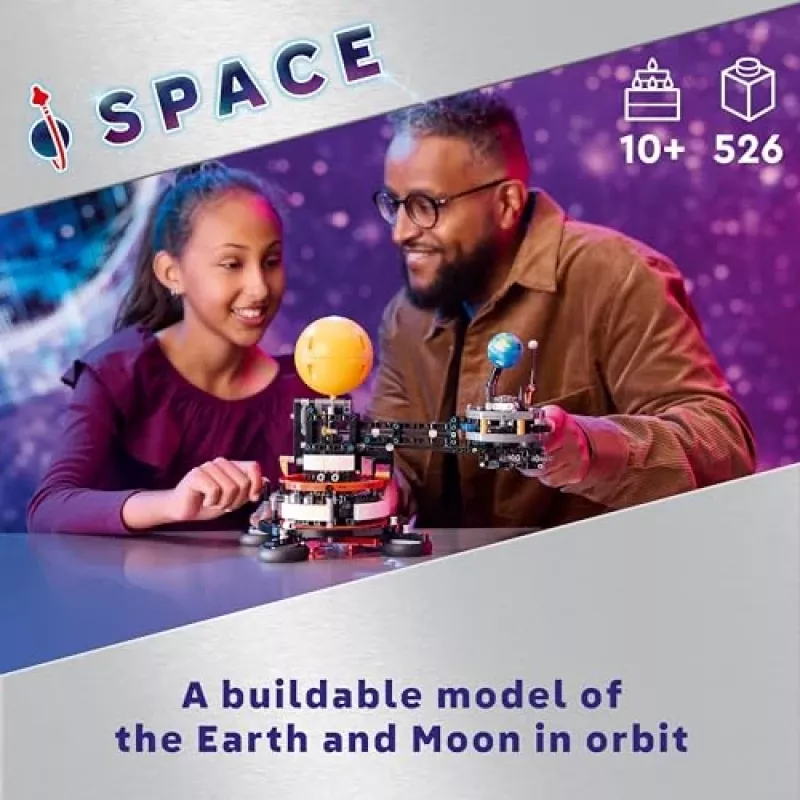 LEGO Technic Planeta Tierra y Luna en órbita, juegos espaciales para niños y niñas a partir de 10 años, sistema solar, juguete de construcción con planetas