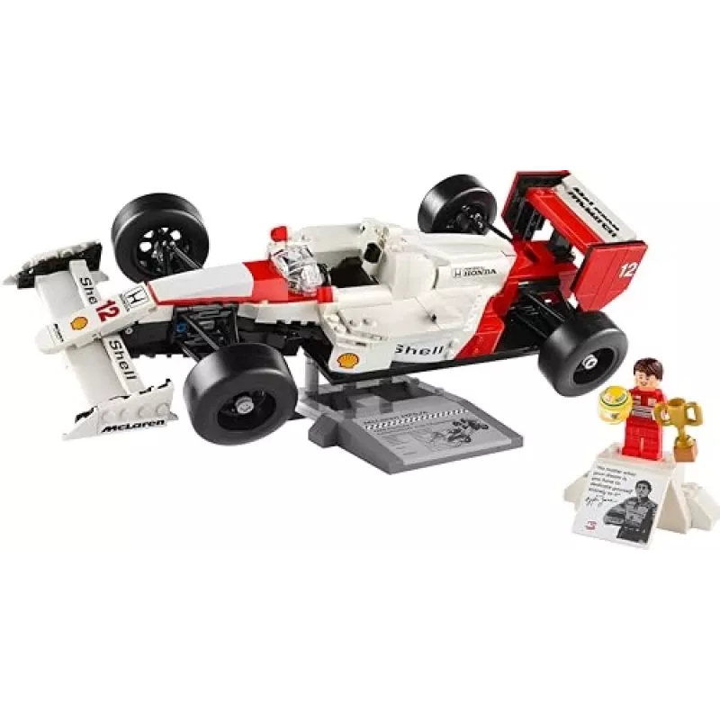Set LEGO McLaren MP4/4 Ayrton Senna 10330 — modelo LEGO ICONS a escala