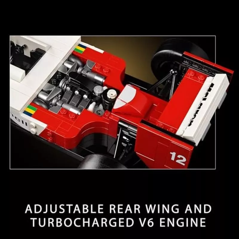 Set LEGO McLaren MP4/4 Ayrton Senna 10330 — modelo LEGO ICONS a escala