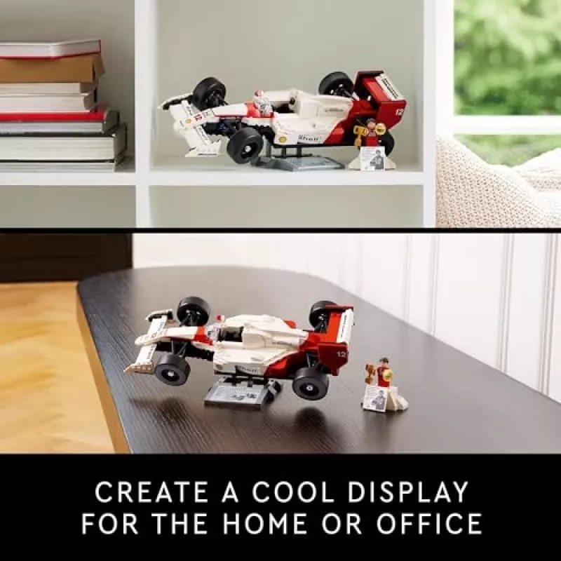Set LEGO McLaren MP4/4 Ayrton Senna 10330 — modelo LEGO ICONS a escala