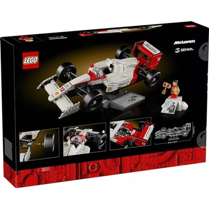 Set LEGO McLaren MP4/4 Ayrton Senna 10330 — modelo LEGO ICONS a escala