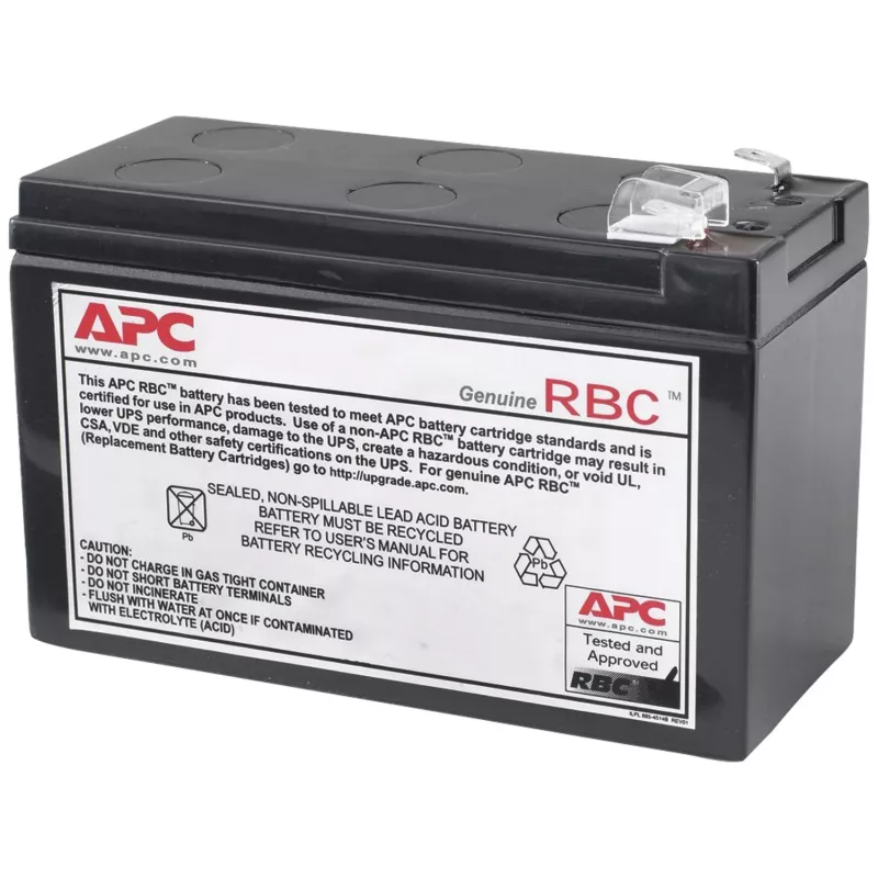 Cartucho de sustitución de batería APC APCRBC110 (OEM), plomo-ácido sellado (VRLA), 1 ud., 84 VAh, Negro, RoHS, 2,5 kg