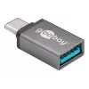 Wentronic Goobay Adaptador USB-C™ - conector hembra USB 3.0 A, gris - para conectar dispositivos USB-C™ y USB-A (56621)