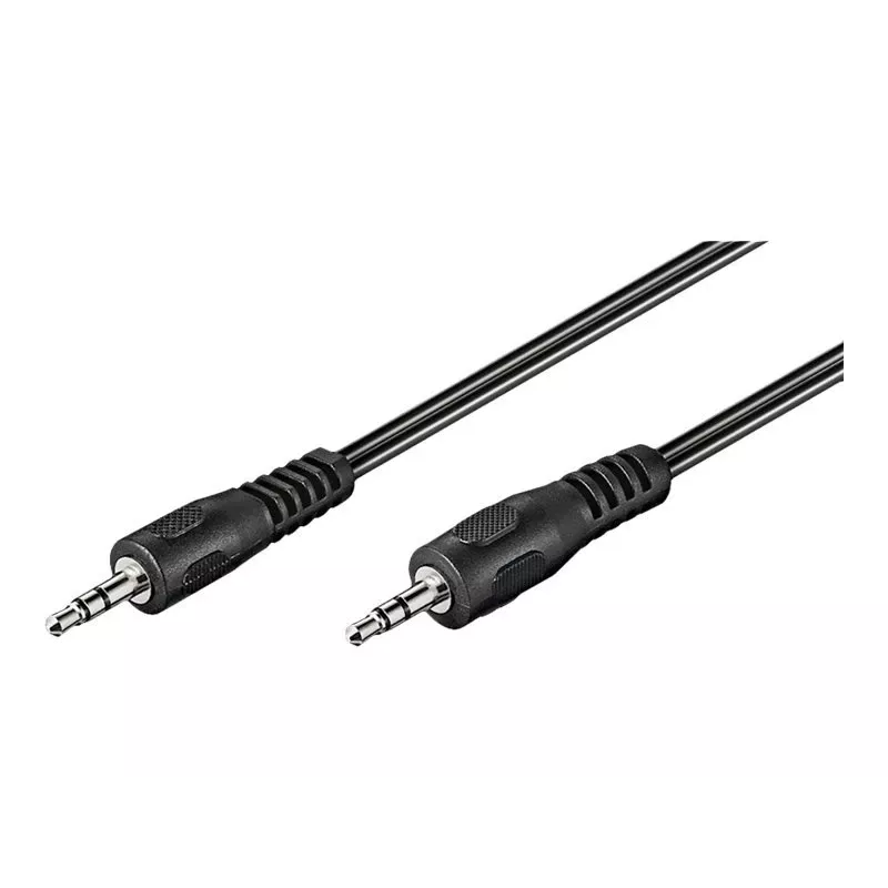 Cable de conexión de jack 3,5 mm Goobay Wentronic, Negro, 2,5 m - conector macho jack 3,5 mm (3 polos, estéreo) > conector macho jack 3,5 mm (3 polos, estéreo) (50449)