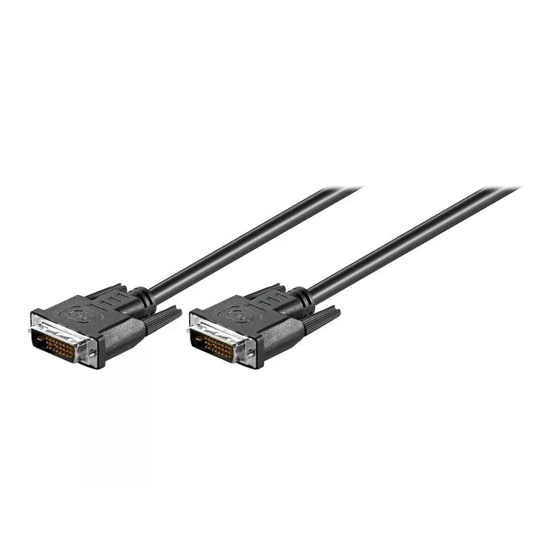 Cable DVI-D FullHD Goobay Wentronic Dual Link, Negro, 1,8 m - conector macho DVI-D Dual-Link (24+1 pines) > conector macho DVI-D Dual-Link (24+1 pines) (93573)
