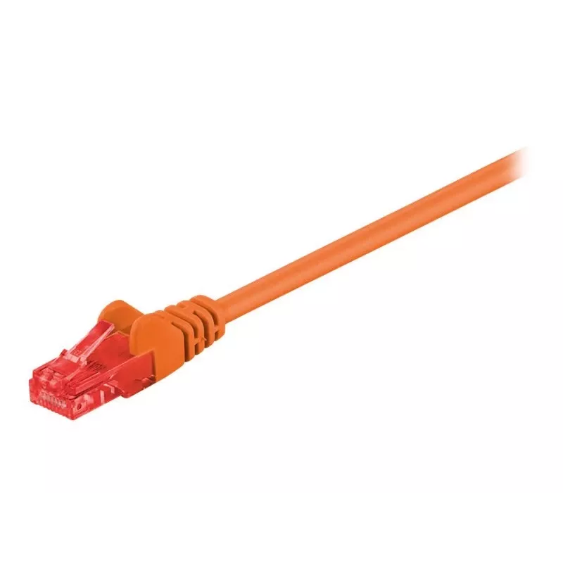 Wentronic Goobay - Latiguillo - RJ-45 (M) a RJ-45 (M) - 1 M - UTP - CAT 6 - moldeado, protección de pestaña - Naranja (95262)