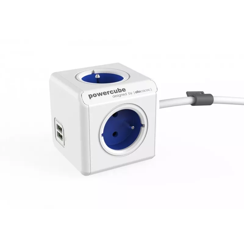 Regleta Allocacoc 2402BL/FREUPC 1,5 m 4 tomas AC interior azul, blanco