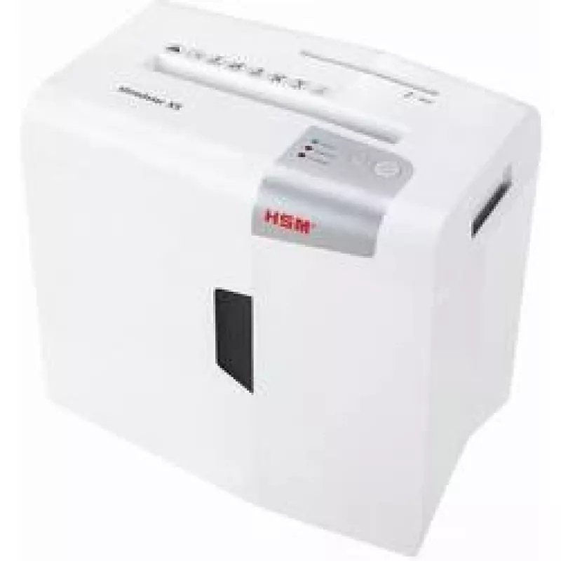 Destructora de documentos HSM X5 corte en partículas P-4, 22 cm de ancho de trabajo, partículas de 4,5 mm, capacidad 5 hojas, contenedor 18 l
