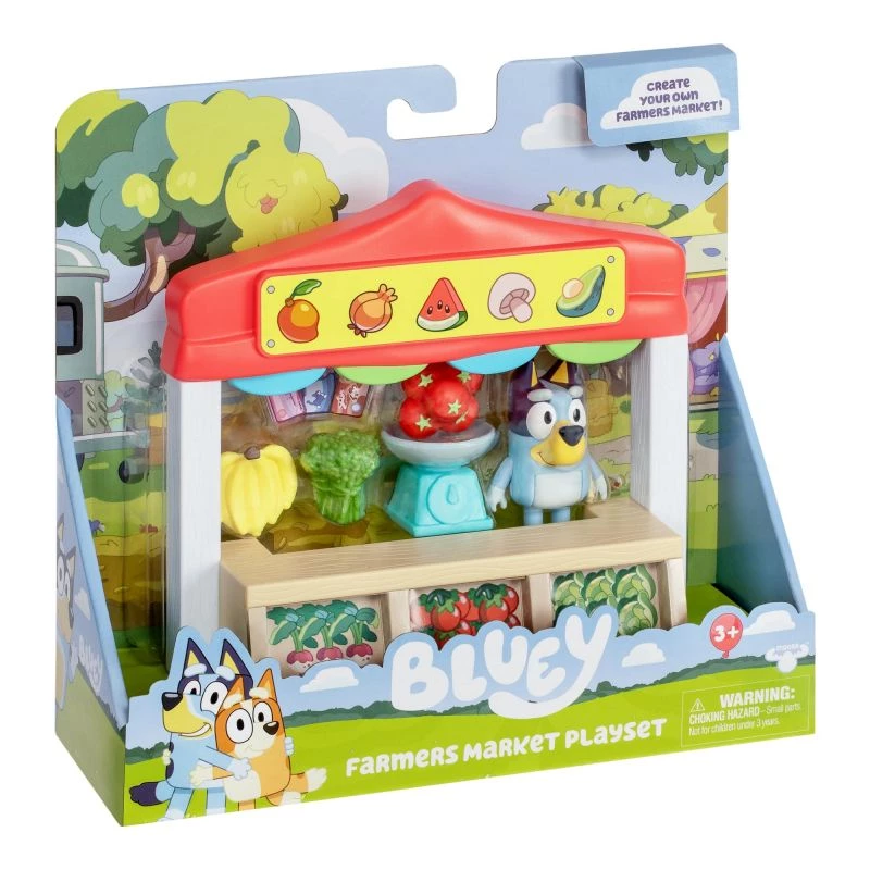 Set de figuras de juguete TMTOYS Mini Bluey tienda de alimentos BLU17555 - set de minifiguras para jugar