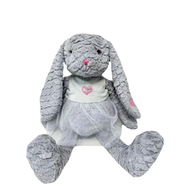 Peluche TULILO mascota conejo rosa 32 cm gris - conejo de peluche 32 cm