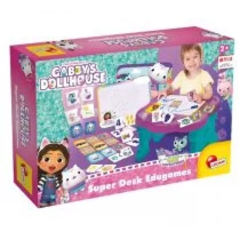 Mesa de actividades para niños Lisciani Biurko z grami - Koci Domek Gabi, mesa de aprendizaje interactiva