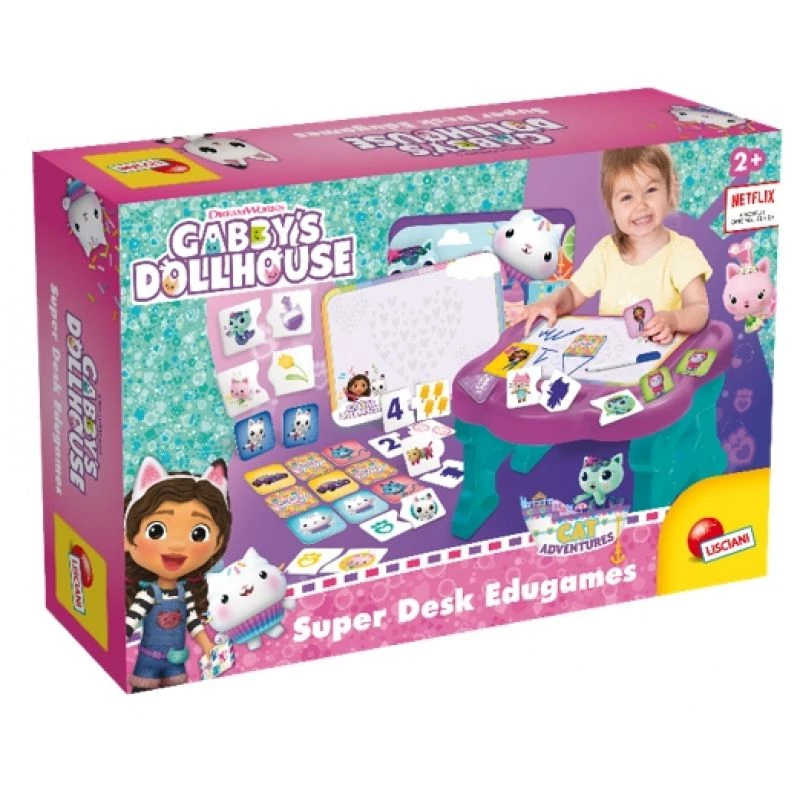 Mesa de actividades para niños Lisciani Biurko z grami - Koci Domek Gabi, mesa de aprendizaje interactiva