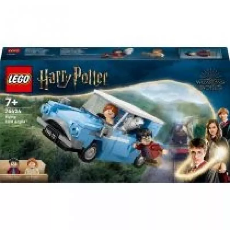 LEGO Harry Potter Coche volador Ford Anglia, juguete para niños y niñas a partir de 7 años, modelo construible con minifigura de Ron Weasley y Hedwig