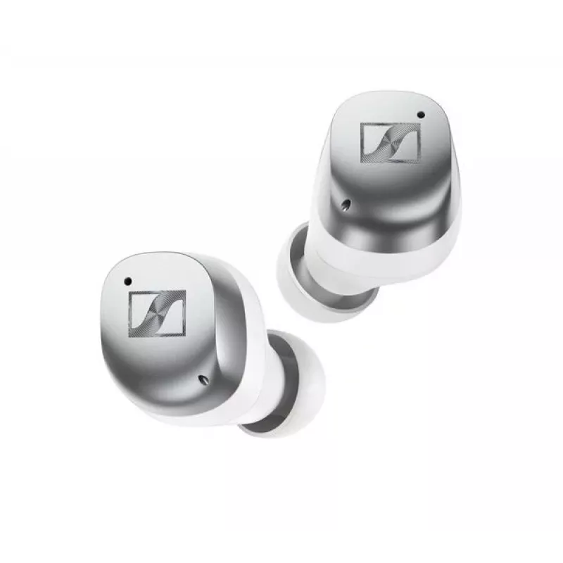 Auriculares deportivos inalámbricos Bluetooth con cancelación de ruido SENNHEISER Momentum MTW4 - blanco y plateado
