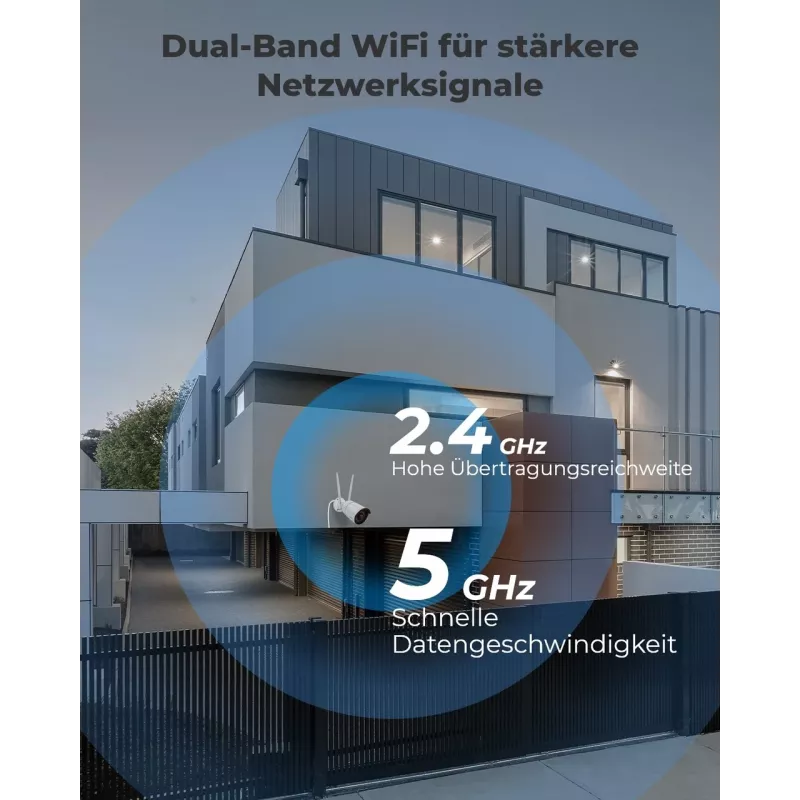 Reolink W320 – cámara de vigilancia exterior 5MP, Wi-Fi 2,4/5 GHz, detección de personas/vehículos/animales, visión nocturna 30 m