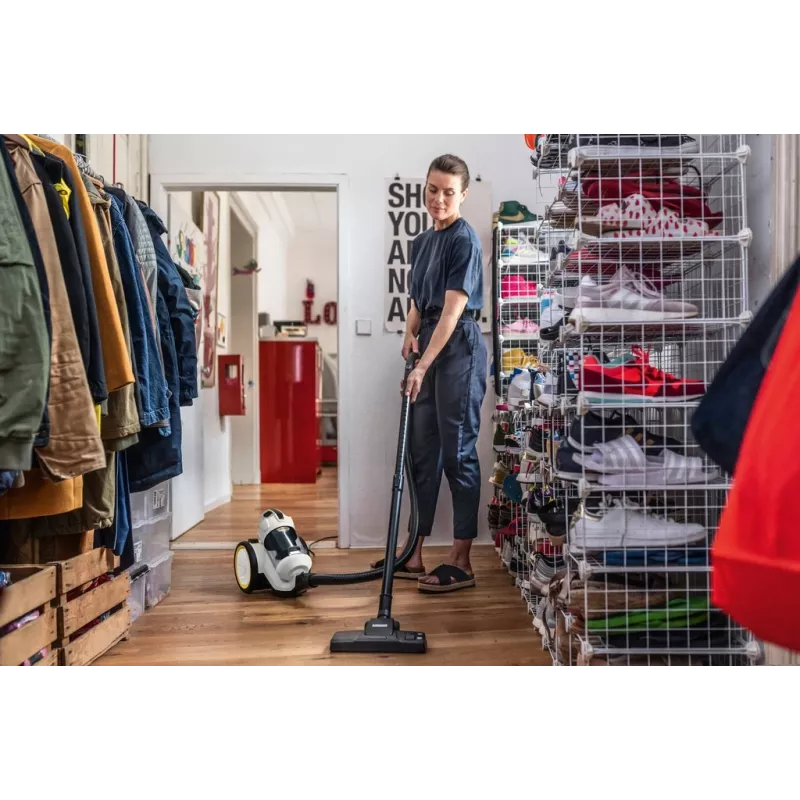 Aspirador de cilindro Karcher VC 3 — aspirador en seco para el hogar, 700 W, 0,9 L sin bolsa, HEPA 13, tubo telescópico, manguera de 1,5 m