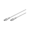 Cable USB 2.0 trenzado súper suave, conector macho USB-C > conector macho USB-C (blanco, 3 metros)