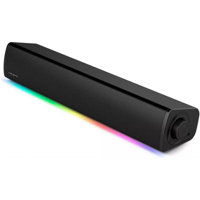 Sound Blaster GS3 barra de sonido gaming compacta con RGB y tecnología SuperWide, alimentada por USB, Bluetooth 5.4, salida de auriculares para PC y Mac