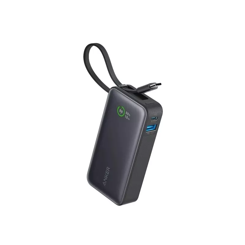 Batería externa 545 NANO 30W 10000mAh con cable USB-C integrado, negro
