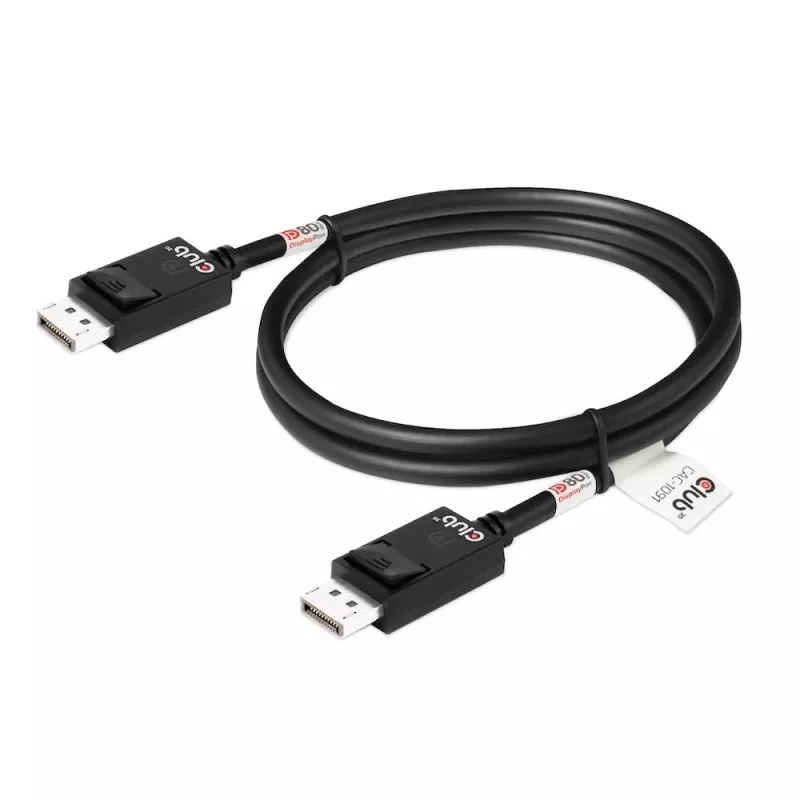 Club 3D CAC-1091 cable DisplayPort 2.1, certificado VESA DP80, bidireccional, 4K120Hz / 8K60Hz / 10K30Hz, macho/macho, 1,2 m