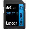 Memoria flash SDXC Lexar 64 GB UHS-I 800xPRO — Clase 10, U3, V30, 150 MB/s
