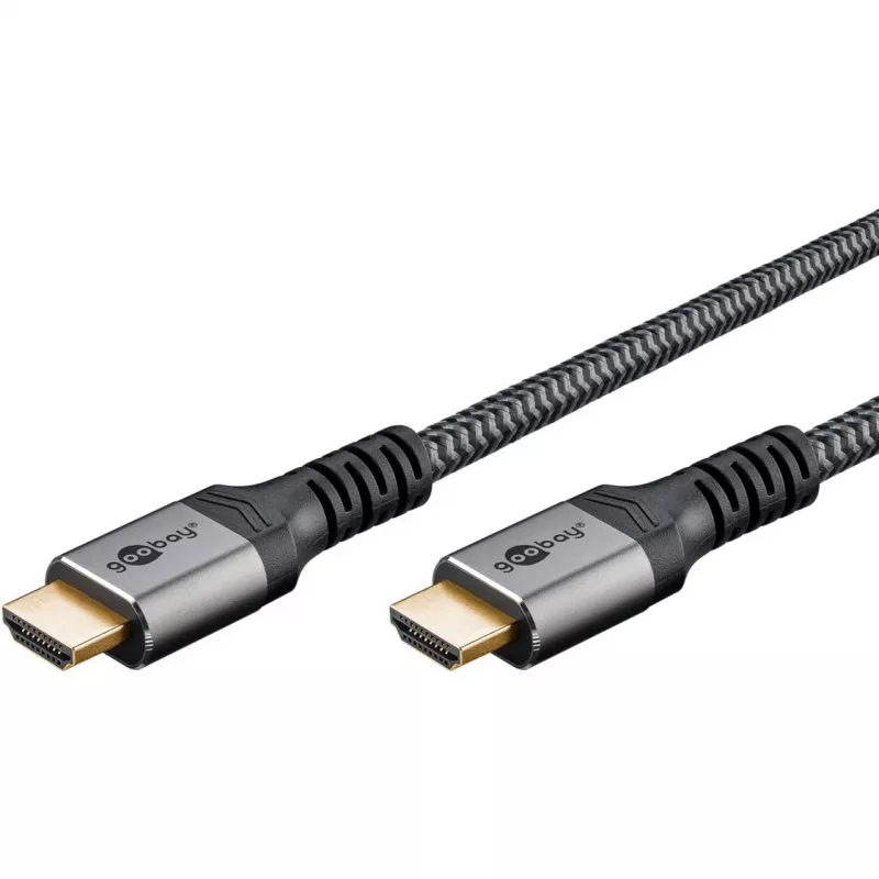 Goobay Plus Cable HDMI High-Speed con Ethernet, 4K @ 60Hz (gris, 10 metros)