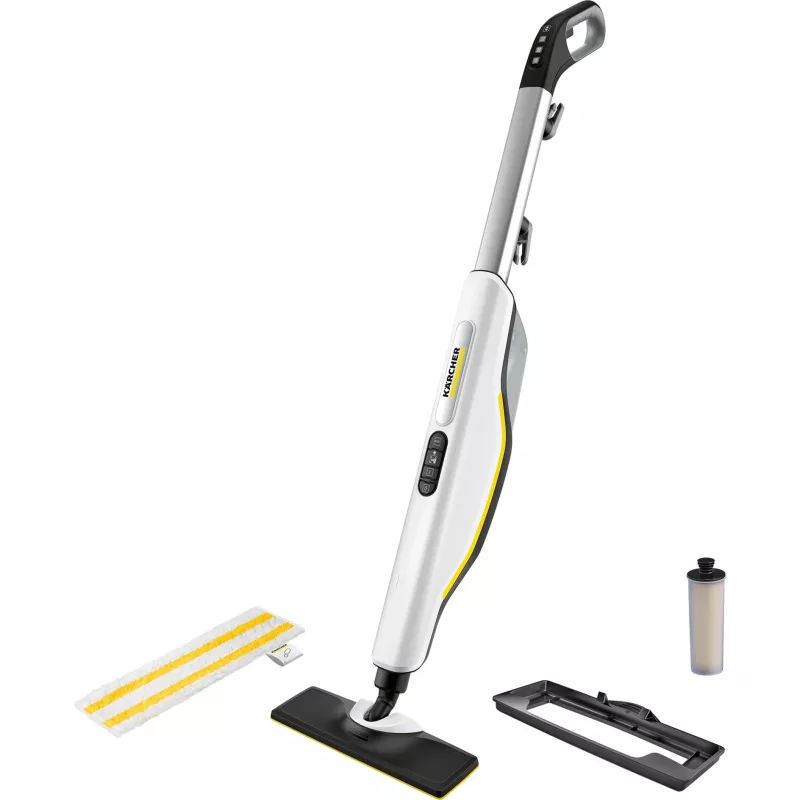 Mopa a vapor Kärcher SC 3 UPRIGHT — depósito de 0,5 L, 1600 W, 30 s de calentamiento, depósito extraíble, patín para alfombras