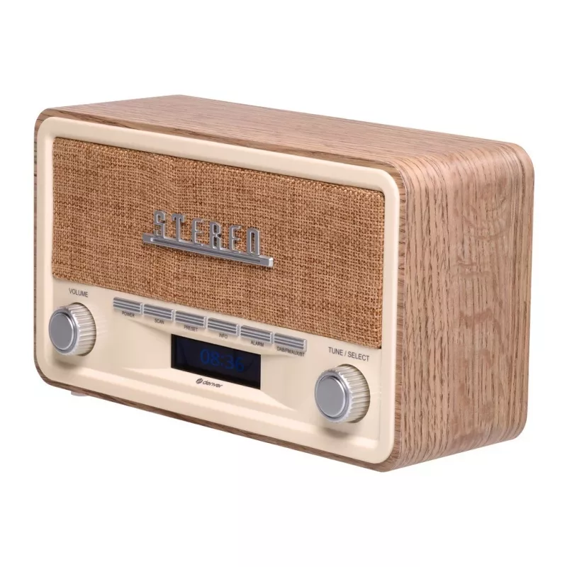 Denver DAB-18LW radio retro DAB+/FM, Bluetooth, aspecto madera clara