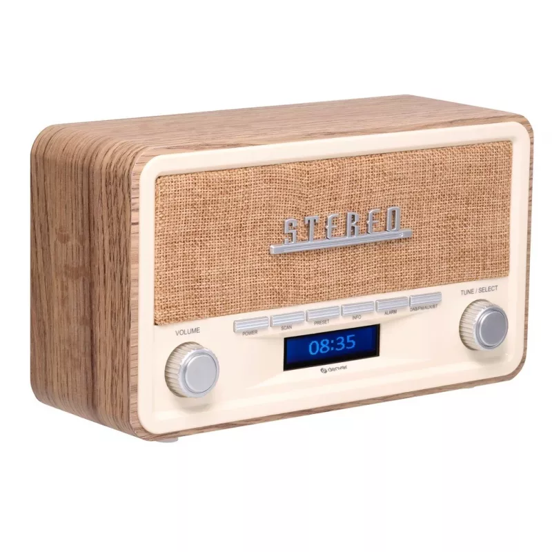 Denver DAB-18LW radio retro DAB+/FM, Bluetooth, aspecto madera clara