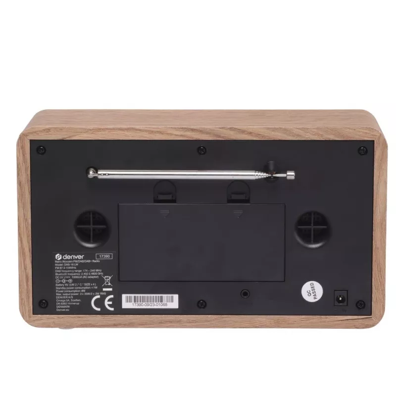 Denver DAB-18LW radio retro DAB+/FM, Bluetooth, aspecto madera clara