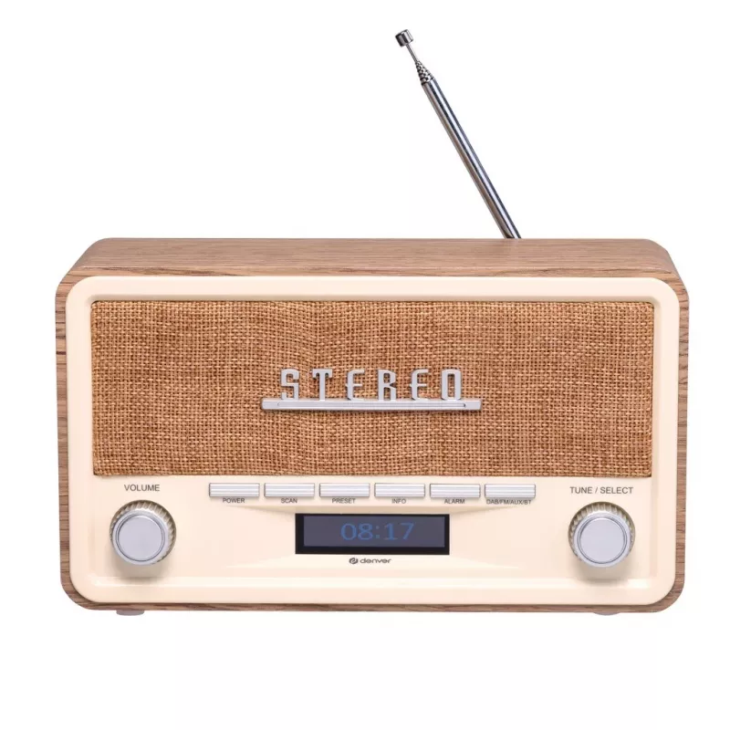 Denver DAB-18LW radio retro DAB+/FM, Bluetooth, aspecto madera clara
