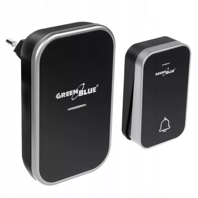 Timbre inalámbrico sin pilas GreenBlue GB157B Kinetic, melodías, Negro, alcance hasta 200m, IP44