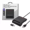 Lector de tarjetas ID QOLTEC Smart-Chip — USB, negro, 84,5×65×16 mm, 63 g