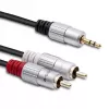 Cable de audio Qoltec 52339 1 m 2x RCA 3,5 mm Negro