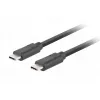 Cable USB-C a C LANBERG CA-CMCM-32CU-0018-BK USB 3.2 Gen 2, 1,8 m, negro, 100 W PD, vídeo 4K