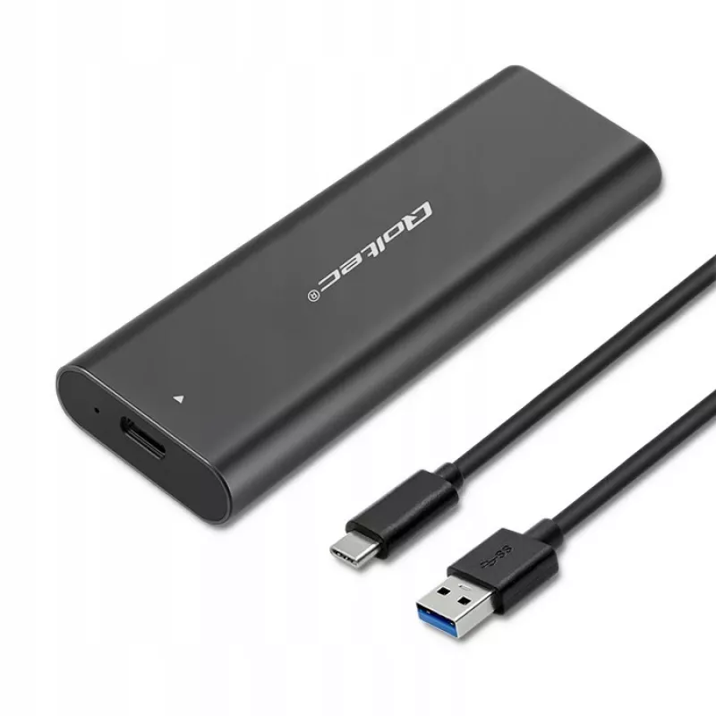 Qoltec 50312 carcasa para SSD M.2 NVMe, USB Type-C, negra