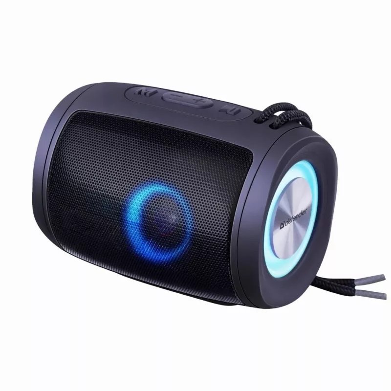 DEFENDER Enjoy S200 65200 altavoz Bluetooth portátil, TWS, 5 W, luz LED, FM, microSD, batería de 10 h, negro