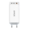 SAVIO LA-07 Fuente de alimentación GaN 65W, USB, QC4.0+, PD 3.0, Blanca