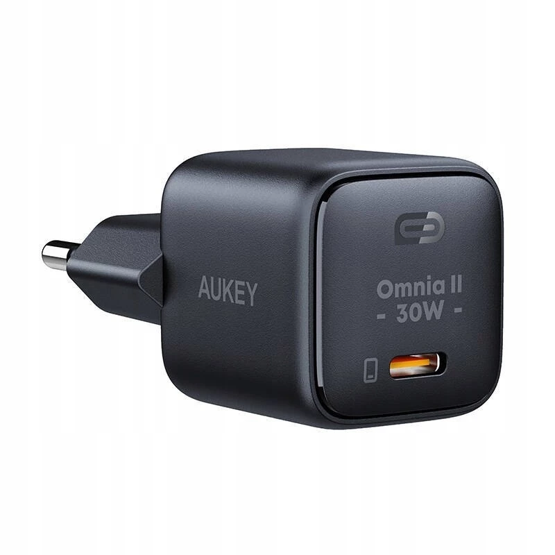 Fuente de alimentación Aukey PA-B1L USB-C 30W negro — adaptador de corriente USB‑C PD compacto
