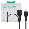 AUKEY CB-CD30 cable de USB-A a USB-C 0,9 m, trenzado de nailon, 60W PD, 3A, negro