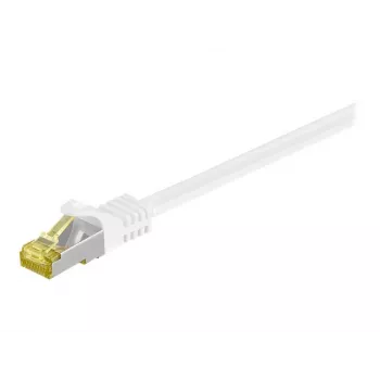 Cable de parcheo Wentronic Goobay Cat.7 de cable bruto, S/FTP (PiMF), blanco, 0,25 m - LSZH libre de halógenos, cobre, conector RJ45 (91089)