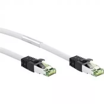 Wentronic Goobay - Cable de parcheo - RJ-45 (M) a RJ-45 (M) - 10 m - SFTP, PiMF - CAT 8.1 - libre de halógenos, moldeado, snagless, conductor flexible - blanco (55129)