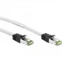 Goobay 55129 cable de conexión CAT 8.1, S/FTP (PiMF), LSZH libre de halógenos, cobre AWG 24, 10 m, blanco