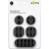 Clip para cables Goobay 70683 Escritorio Pared Negro 5 piezas