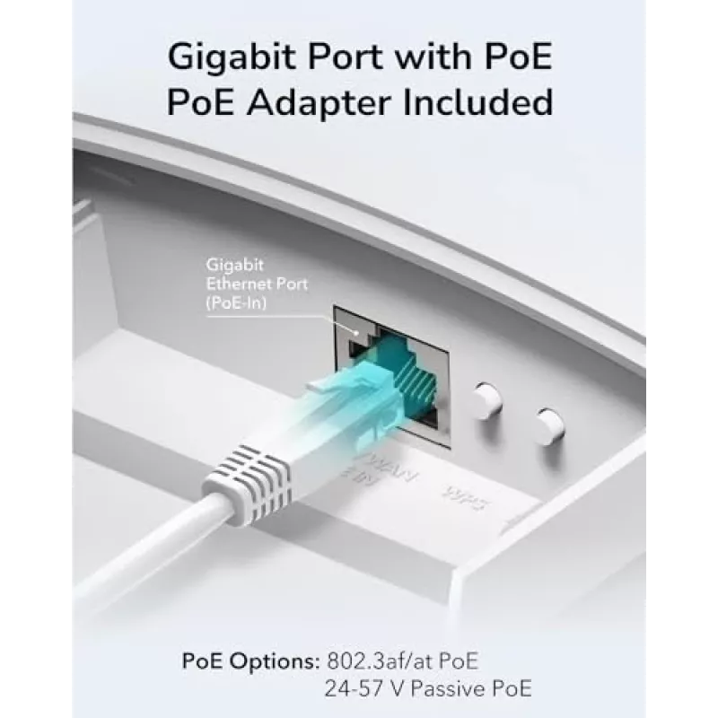 Punto de acceso Cudy AP1300 Outdoor — Doble banda 2,4/5 GHz, 300/867 Mbit/s, IP65, PoE, 2 antenas externas RP‑SMA