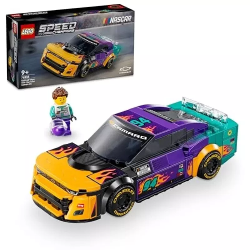 Juguete de construcción LEGO Speed Champions 76935 NASCAR Next Gen Chevrolet Camaro ZL1, 328 piezas, 1 minifigura, edad 9+