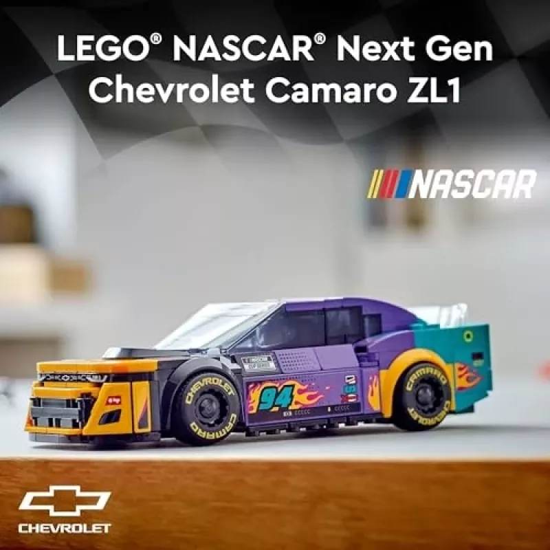 Juguete de construcción LEGO Speed Champions 76935 NASCAR Next Gen Chevrolet Camaro ZL1, 328 piezas, 1 minifigura, edad 9+