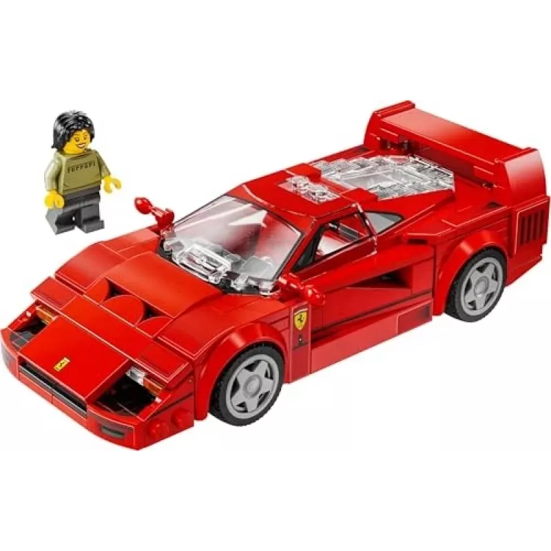 LEGO Speed Champions Ferrari F40 Supercar – coche de juguete construible para niños y niñas a partir de 9 años con minifigura de piloto, decoración de habitación infantil